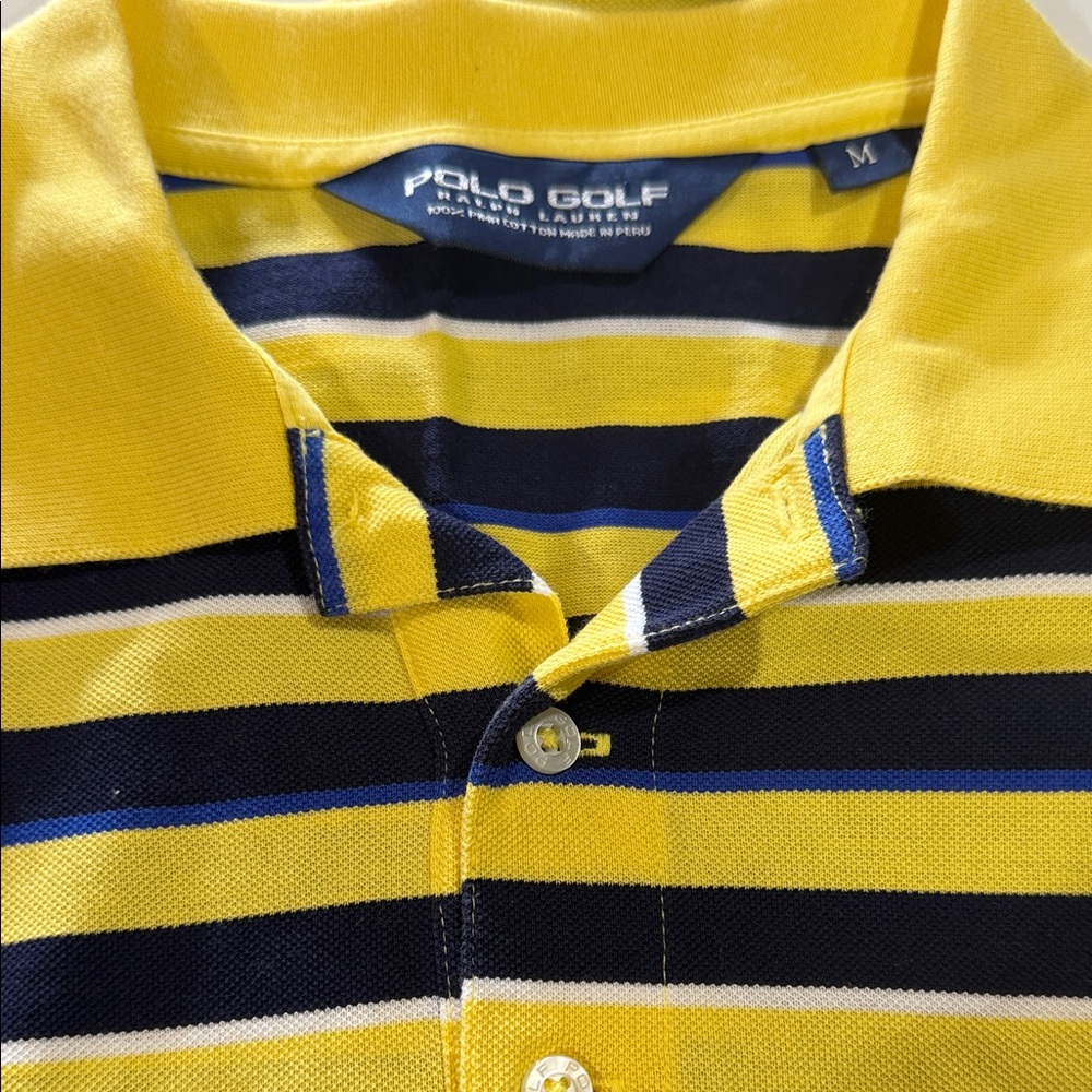 Polo by Ralph Lauren Yellow and Navy Striped Polo Shirt
